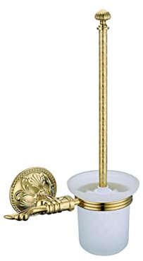 VOIV Porte-serviettes, anneau porte-papier, support de brosse de toilette, support de serviette, crochet en verre, porte-savon, plateau de luxe doré pour salle de bain