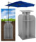 SLIIMU Offset Umbrella Base, Universal Metall Bodenplatte mit Sonnenschirm Standrohre Geliefert für Ampelschirme, Sonnenschirmständer, Bodenhülse für Kurbelschirm, zum Einbetonieren, 7.5 kg, Silber