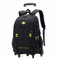 Amythe Schulrucksack Jungen mit Rollen, Abnehmbare Trolley Rucksack Teenager Schulranzen Jungen für Schule/Reise, 6 Rädern, 3-5-7. klasse, Lässig Daypack 16 Zoll, Schwarz-Gelb