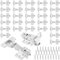 HONYUET 30 PCS 104x61.5mm Silver Cabinet Door Hinges, Full Overlay Cupboard Door Hinges with Screws, Soft Close Cabinet Hinges for Cupboard Cabinet Folded Door