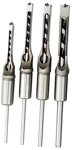 Gadpiparty 4pièces Forets Carrés à Mortaiser Ensemble De Outils De Perçage Kits Pour Menuisiers Et De Diy