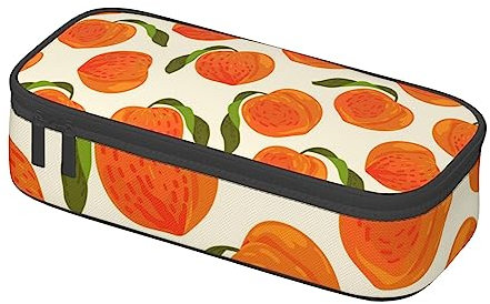 Federmäppchen mit niedlichem Pfirsich-Design, Schreibwaren-Tasche, Kosmetiktasche, Schreibtisch-Organizer, Box für Büro, Damen, Herren, mehrfarbig, 8.3x3.7x2, Federmäppchen