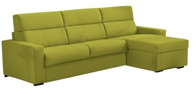 Talamo Italia - Sofa mit Halbinsel Valeriana, Ecksofa für Wohnzimmer, gepolstert, Abnehmbarer Bezug, 100% Made in Italy-Qualität, 280x160 h100 cm, Grün