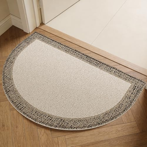 HOMECOVER Halbrund Indoor Fußmatte Rutschfester-50×80cm-C | Absorbierend Schmutzfangmatte Dicke Waschbar Für Eingang Indoor Küche Haustiere Katzen Hunde