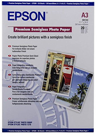 Epson S041334 Premium Semigloss Photo Paper, DIN-A3, 251g/m², 20 Blatt