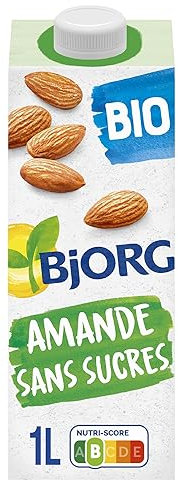 BJORG - Lait d'Amande Sans Sucre Ajouté - Lait Végétal Bio - Pauvre en Acides Gras Saturés - 1 L -
