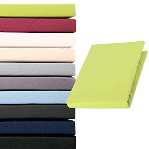 aqua-textil Pur Topper Spannbettlaken 90x200-100x200 cm grün Boxspringbett Topperlaken 160g/qm Mako Baumwolle