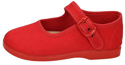 MADE IN SPAIN 951 Lonas DE Tela Rojas NIÑA Zapatillas Rojo 21