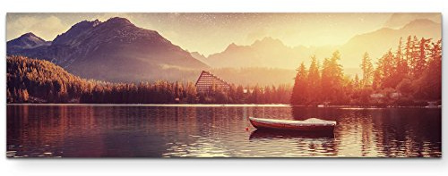 Paul Sinus Art Leinwandbilder | Bilder Leinwand 120x40cm Shtrbske Pleso High Tatras – Slowakei