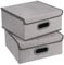TERRA SELL Hochwertige Aufbewahrungsbox mit Deckel aus Stoff zum Falten/Ordnungsbox/Sortierbox/Faltboxen im 2er-Set 32 x 32 x 15 cm (grau)