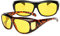 BOZEVON Überzieh-Sonnenbrille für Herren und Damen - Nachtsichtbrille | Sonnenbrille UV400 Fit-over für Brillenträger 2er-Set, 2 Stück Nachtsichtgläser
