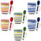 NAMAI - Set di 6 Tazzine Caffè Con Cucchiaino - 90 ML - Porcellana - Adatte in Lavastoviglie e Microonde - Tazzine Caffe - Tazzine Caffe Particolari - Set Tazzine Caffè (Set 6 Tazzine con Cucchiaino)