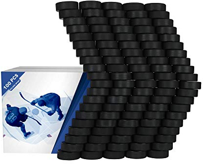 Golden Sport Eishockey-Pucks, 100 Stück, Standard Wettbewerb Pucks, Schwarz | Offizielle Vorschriften, für Übung und klassisches Training, Durchmesser 7,6cm, Dicke 2,5cm, 170g