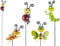 Roots & Shoots SET OF 4 HAPPY INSECTS ON A STICK GARDEN ORNAMENT DECORATION NOVELTY BRIGHT