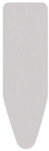 Brabantia Housse pour Table à Repasser C, 124 X 45 cm - Coton, Mousse 4 mm & Feutre 4 mm – Silver
