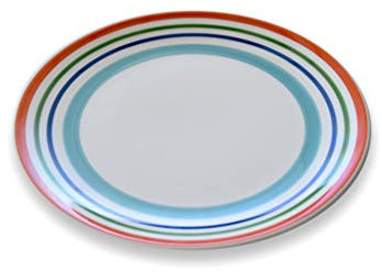 Zafferano Serie Circus, Piatto Pizza in Ceramica, Decorato a Mano, Made in Italy, Lavabile in Lavastoviglie e Resistente in Microonde, Diametro 27 cm, 6 Pezzi, Colorato