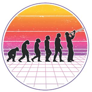 Posaune Notizbuch: Posaune Evolution Vaporwave Posaunist Geschenk / 6x9 Zoll / 120 linierte Seiten Seiten