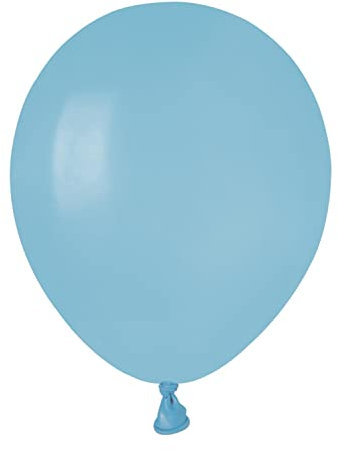 Busta 100 palloncini in lattice naturale Premium Quality A50 (Ø 13cm / 5), azzurro pastello