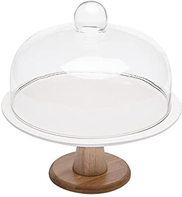 Cabilock Espositore per Torte in Materiale Alzata per Dessert Decorativa Vassoio -Torta con in Vetro per Esposizione Dolci