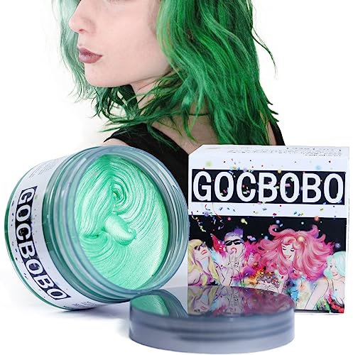 Temporäre Haarfarbe Wachs Grün Unisex Natürlich Haarfarbe Auswaschbar Modellierwachs für Party Cosplay Halloween (4,23 Unzen)