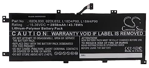 vhbw Akku kompatibel mit Lenovo ThinkPad L13 Yoga Gen 2 20VLS07Q00 Notebook (2850 mAh, 15,36 V, Li-Polymer)