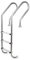 AWJ Schwimmbeckenleiter, Dicker 304 Edelstahl Spezial-Poolleiter, mit 3 Lagen Rutschfester Leiter, Schwimmbeckenleiter mit Handlauf, ohne Einbettung/Silber / 59×28×155cm (Silber 59×28×155cm)