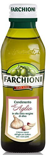 Farchioni - Aceite de Oliva Virgen Extra Aromatizado con Ajo (250 ml) | Esencia de Ajo | Botella (250 ml)