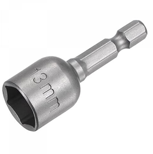 sourcing map Quick-Change Nut Driver Bit, 1/4 Hex Shank 13mm Magnetic Nut Setter Drill Bits, 1.89 Length, Metric