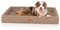 Knuffelwuff orthopädisches Hundebett Austin aus Kunstleder XL 105 x 80cm Camel