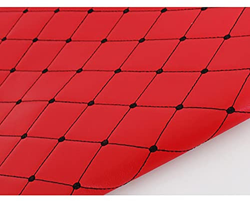 Cotogni Leder Stoff Rot Leder Stoff,Kunstleder Meterware Bezugsstoff Polsterstoff Lederoptik Kunstleder gesteppt kaschiert für Handwerk DIY nähen 1,4m breit (Size:30M)