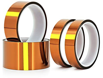 Qrity 1 Stück Hitzebeständig Klebeband, 10mm x 33m, Hochtemperaturband, Elektronische Isolierung, Polyimid Film Klebeband für 3D Drucker, Elektromotor, Leiterplatten, Batterie