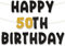 Palasasa Happy 50th Birthday Girlande - Banner und Deko Set Schwarz Gold für 50 Jahre Geburtstag - Party Dekoration für Kinder und Mädchen