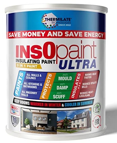 Thermilate ULTRA INSULATION: Multi Surface, Anti Damp & Energy Saving Paint | Masonry & Weather Shield | Magnolia, 5L Emulsion