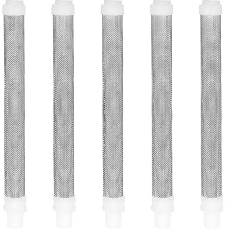GYSRXS 5 Stück 60 Mesh Airless Spray Guns Filter Element Edelstahl Fine Mesh Wagner Airless Filter für Wagner Airless Farbspritzpistolen,100mm(Weiß)