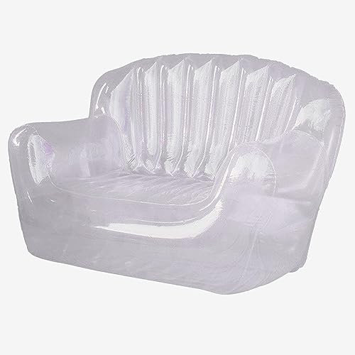 WENNEWU Aufblasbare Couch Luftsofa Einfacher Aufblasbarer Stuhl Ultra Weich Sitzsack Für Wohnzimmer Schlafzimmer,Clear,158X102X76cm