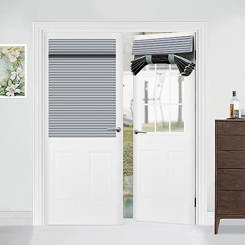 Muamar Cortinas para Puerta Francesa, Estilo persianas de Puerta, Color Gris, 30 x 40 Pulgadas de Largo, Cortinas Opacas para Puerta Delantera, Cortinas de privacidad para Ventana de Puerta,