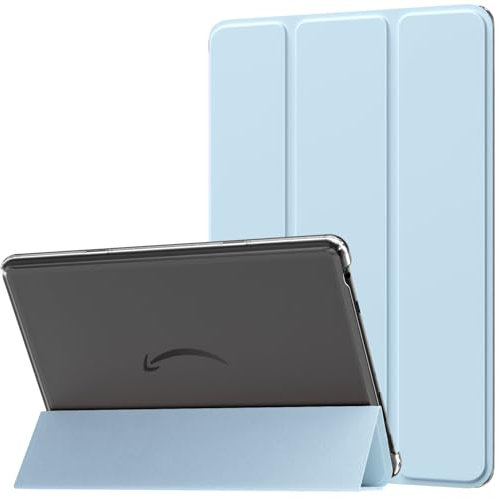 MoKo Funda para Amazon Fire HD 10 Tableta (13ª Generación, Modelo de 2023) 10,1, Funda Plegable Cuero PU para Fire Tablet 10 2023 con Carcasa Translúcida, Auto Activación/Reposo, Azul Cielo