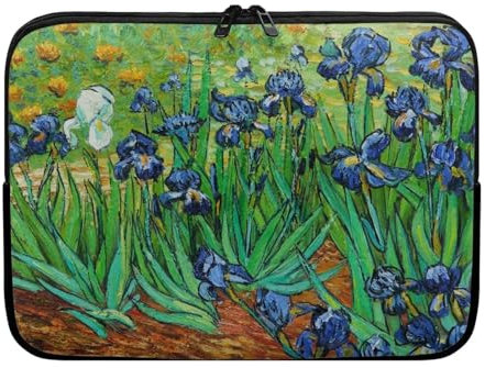 XXQGOMG Van Gogh Irises Laptop Protective Sleeve for Women Men Zippered Pouches with Oil Painting Suitable for Daily Use Travel School Office Neatly Organizers 17 Inch