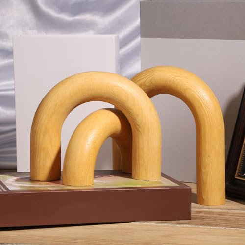 NQEUEPN 3pz Decorazione Arco Legno, Estetica Archi in Legno per Porte Interne Piccole Archi Legno Decorativi Decorazione Libreria Legno per Libreria Tavolino da caffè Ingresso Casa