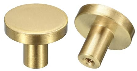 sourcing map Decorative Wall Hooks, 2Pcs - Solid Brass Entryway Coat Hooks, Hangers Wall Mounted for Bathroom, Cloakroom, Wardrobe, Shoe Cabinet (25mm x 20mm)