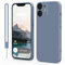 Andwing für iPhone 12 Mini Hülle,Silicone Handyhülle für iPhone 12 Mini mit Weichem Kratzfestem Mikrofaserfutter und Kameraschutz, Rundumschutz Schutzhülle Hülle für für iPhone 12 Mini Grau Blau