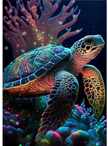 QUANMAITONG Diamond Painting Erwachsene Schildkröte,Turtle Diamant Painting Bilder Erwachsene,DIY Damond Painting Bilder Wand Dekor Daiments Painting Erwachsene Diamanten Painting