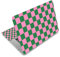 Laptop-Aufkleber, Aufkleber für Laptop, Netbook, Vinyl, wiederverwendbar, 2 Handgelenkpolster im Lieferumfang enthalten, Pink kariert