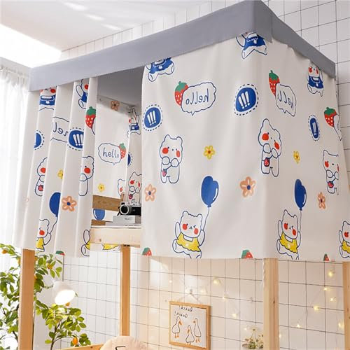 Treer Bettvorhang Hochbett Etagenbett, Blackout Vorhänge Staubdicht Betthimmel Hochbett Etagenbett Kinder Bettzelt Schlafsaal Bettvorhänge (Basketball Luftballon,1.35x2M)