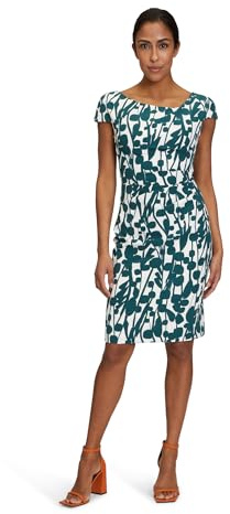 Vera Mont Damen Cocktailkleid Kurzarm 48, Cream/Dark Green