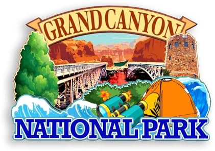 Quwsne Kühlschrankmagnet Grand Canyon National Park Arizona USA Kühlschrankmagnet Stadt Reise Souvenirs Touristengeschenke 3D klassische Sehenswürdigkeiten handgefertigt Handwerk Heimdekoration -326