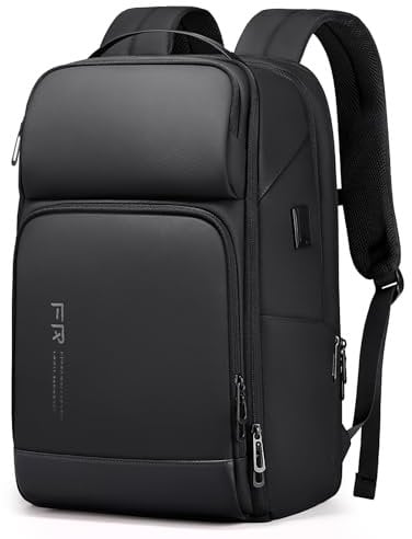 FENRUIEN Erweiterbarer Laptop Rucksack Business Rucksack Herren Laptop Tasche 17 Zoll für Herren und Damen Mädchen Teenager mit Laptopfach USB-Ladeanschluss Rucksack