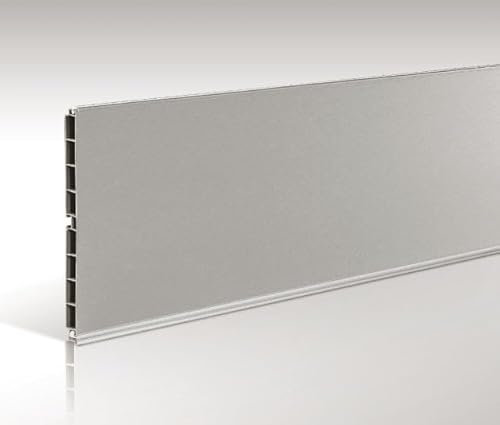 AERREGI ZOCCOLO INOX PER CUCINA BATTISCOPA ALTEZZA 10, 12 E 15 CENTIMETRI | ZOCCOLO IN PVC COLORE INOX LUNGHEZZA 200cm | PRODOTTO MADE IN ITALY DI ALTA QUALITA' (1, Inox, H100 mm)