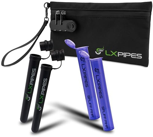 LX Pipes Stash Bag – Geruchsdichte Tasche mit Aktivkohlefutter, Zahlenschloss, wasserdichter Reißverschluss – Diskrete und sichere Aufbewahrung für Unterwegs (Smell Proof Bag)