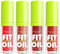 Jeffbaubl 4 Stück Lippenöl-Gloss, Feuchtigkeitsspendender Getönter Lipgloss, Flüssiger Glitzer-Lipgloss, Langanhaltender Lip Gloss Lip Glow Oil, Hochglänzendes, Nicht Klebriges Finish